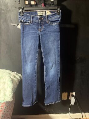 Abercrombie & Fitch Girls Straight Leg Jeans - Medium Blue Wash